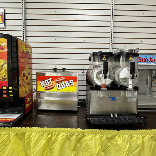 PIP Rental concession equipment on a counter.